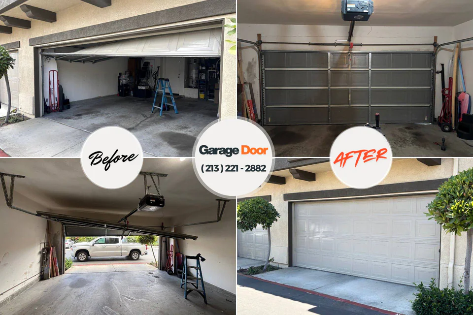 Before and after: garage door repair Stroudsburg, PA